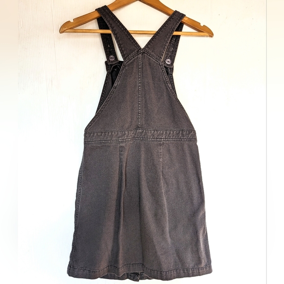 OLD NAVY girls twill pinafore jumper dress black panther - Picture 7 of 14